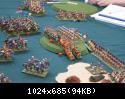 Gregg and Ed (Byzantine and Hoplite) vs Bill and Dan (Byzantine and Moldavian). The Hoplites win the hill. Gregg and Ed (Byzantine and Hoplite) vs Bill and Dan (Byzantine and Moldavian). The Hoplites win the hill.